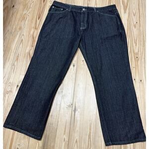 Vintage Old Skool Jeans Mens 44x30 Black Wide Leg Baggy Hip Hop Skater Y2K